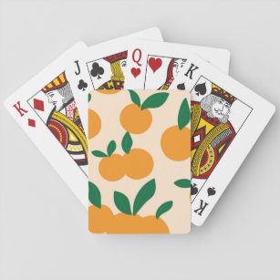 Modern Stylish Citrus Fruit Oranges Pattern Playing Cards