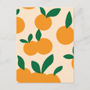 Modern Stylish Citrus Fruit Oranges Pattern Postcard