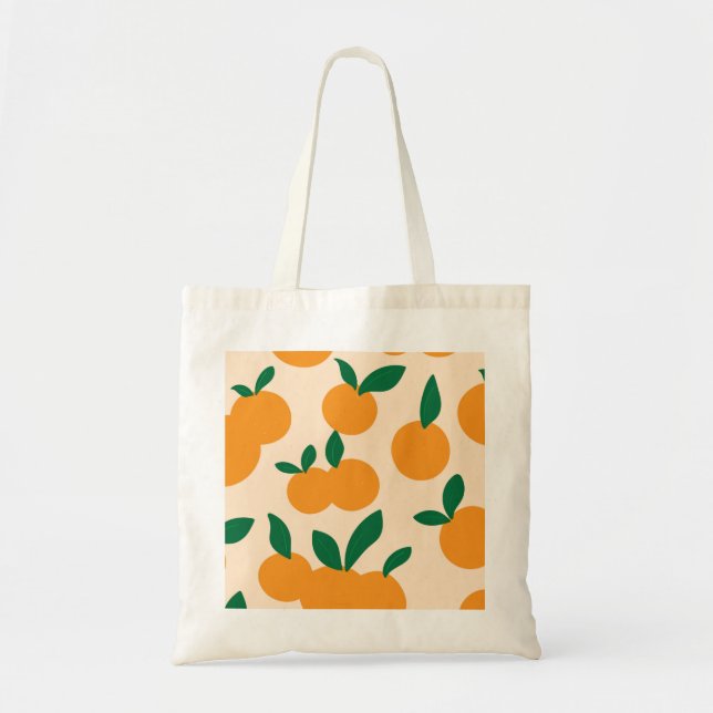 Modern Stylish Citrus Fruit Oranges Pattern Tote Bag (Front)
