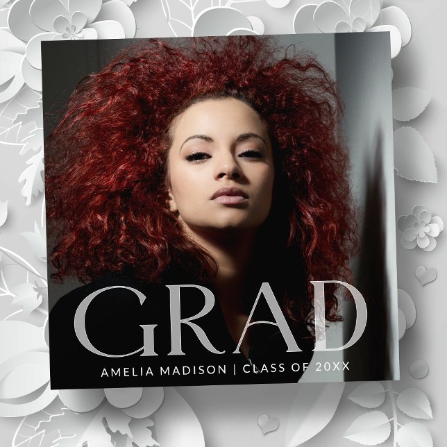 Modern Stylish Classy Transparent Text Grad Photo Announcement (Creator Uploaded)