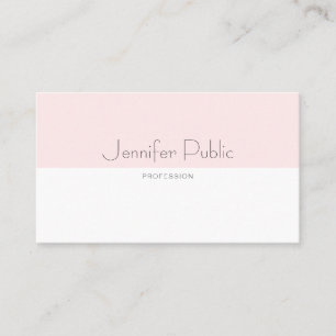 Modern Stylish Clean Design Blush Pink Plain Trend Business Card
