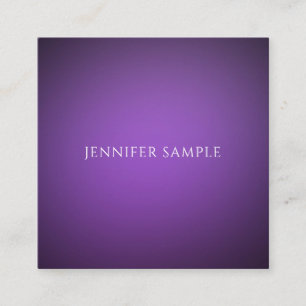 Modern Stylish Clean Purple Template Professional Square Business Card