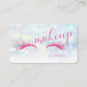 Modern Stylish Colourful Bokeh ,Faux Lashes Business Card
