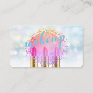Modern Stylish Colourful Bokeh ,Lipsticks Business Card