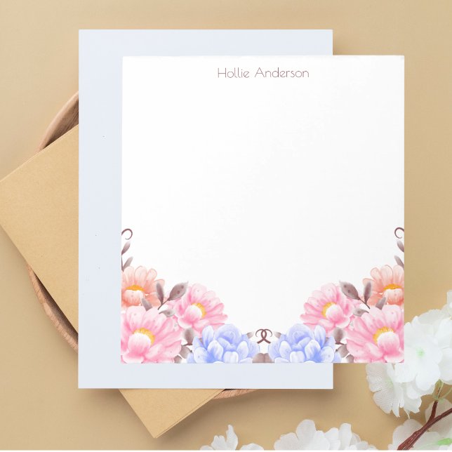 Modern Stylish Colourful Watercolor Botanical  Notepad (Creator Uploaded)