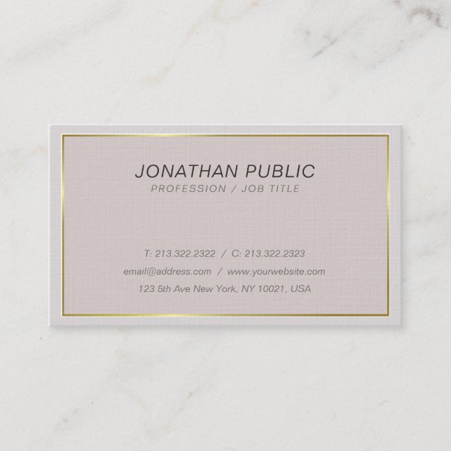 Modern Stylish Colours Italic Plain Trendy Luxury Business Card (Front)