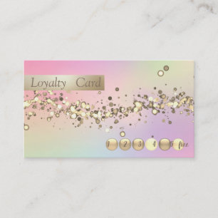 Modern Stylish Confetti Holographic Loyalty Card