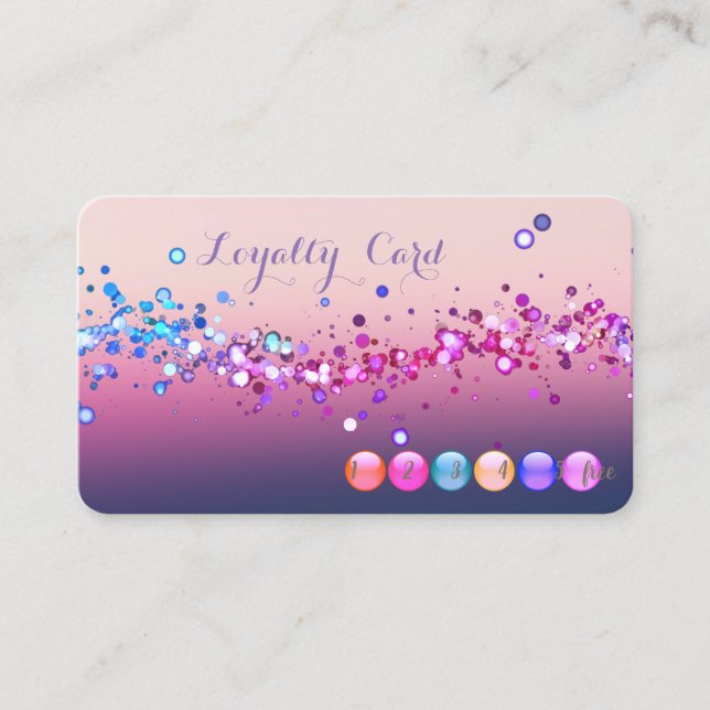 Modern  Stylish Confetti  Loyalty Card (Front)