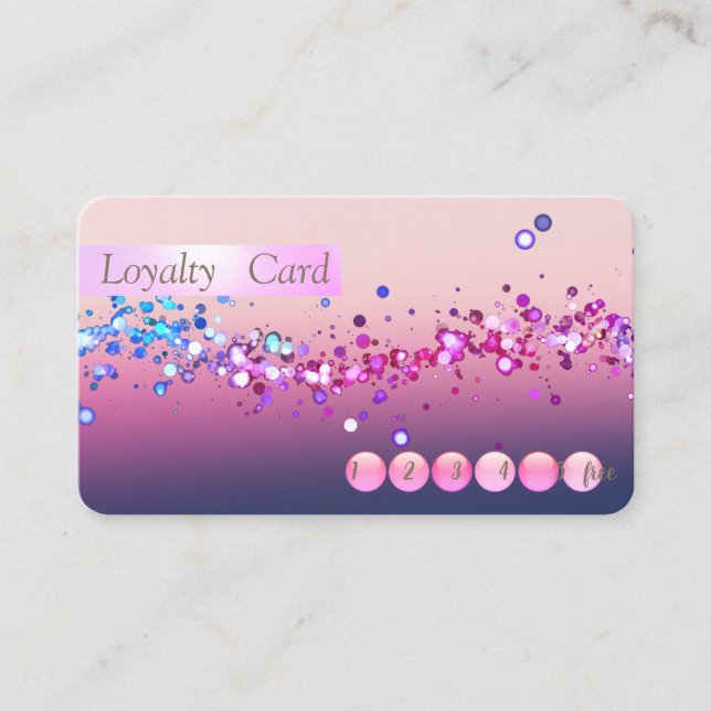 Modern  Stylish Confetti  Loyalty Card (Front)
