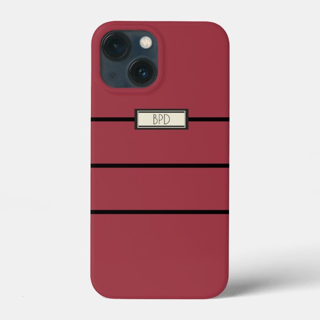 Modern Stylish Cool Monogram Monogrammed Red Cute Case-Mate iPhone Case (Back)