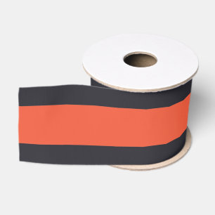 Modern Stylish Coral Navy White Stripes Grosgrain Ribbon