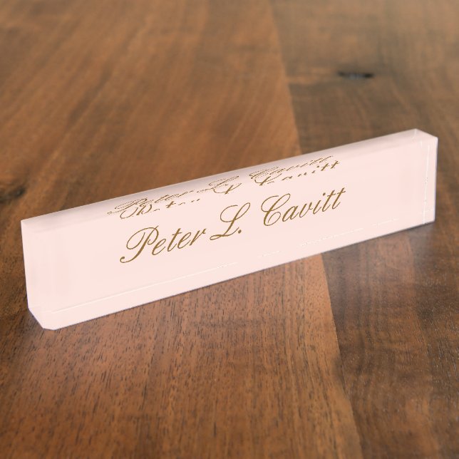 Modern Stylish Custom Name Desk Plate (Side)