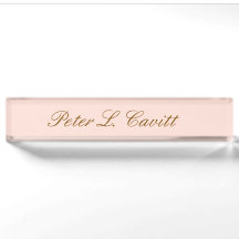 Modern Stylish Custom Name Desk Plate