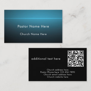 Modern Stylish Custom Text QR Code Church Pastor Business Card