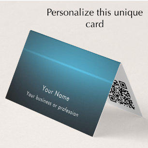 Modern Stylish Custom Text QR Code Technology Business Card