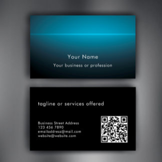 Modern Stylish Custom Text QR Code Technology Business Card