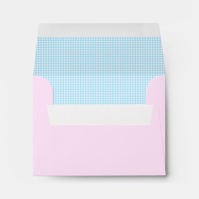 Modern Stylish Cute Blue Dots Design Envelope (Back (Bottom))