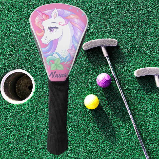 Modern Stylish Cute Unicorn Golf Head Cover (Creator Uploaded)