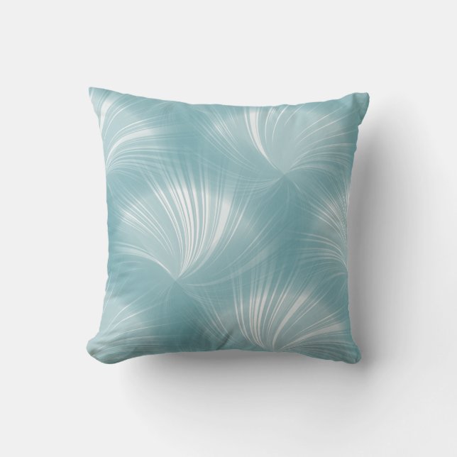 Modern Stylish Cyan Blue Elegant Pattern Cushion (Front)