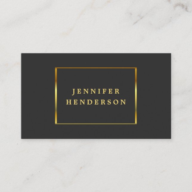 Modern stylish dark grey gold professional busines business card (Front)