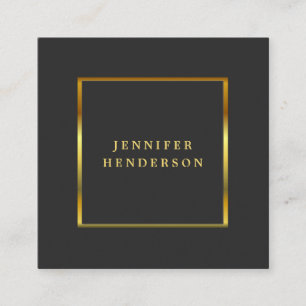 Modern stylish dark grey gold professional square  business card