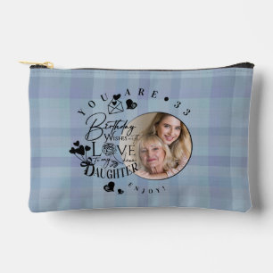 Modern Stylish Daughter Birthday Typography Photo Accessory Pouch