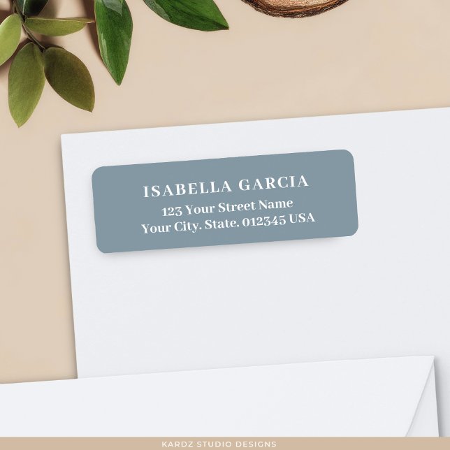 Modern Stylish Dusty Blue Return Address (Creator Uploaded)