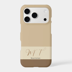Modern stylish earth tone colours monogram initial