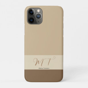Modern stylish earth tone colours monogram initial Case-Mate iPhone case