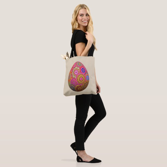 Modern stylish Easter Egg colourful pink Tote Bag (On Model)