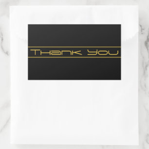 Modern Stylish Editable Gold Text & Line Stripes Rectangular Sticker