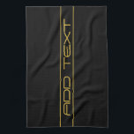Modern Stylish Editable Gold Text & Line Stripes Tea Towel<br><div class="desc">Editable modern design,  customise as you like!</div>