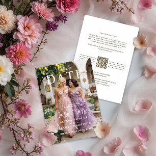 Modern Stylish Editorial MRS & MRS Photo Wedding Save The Date