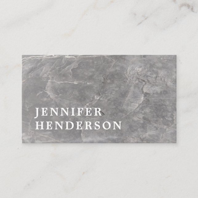 Modern stylish elegant grey marble professional bu business card (Front)