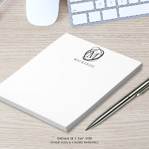 Modern Stylish Elegant Monogram Name Notepad