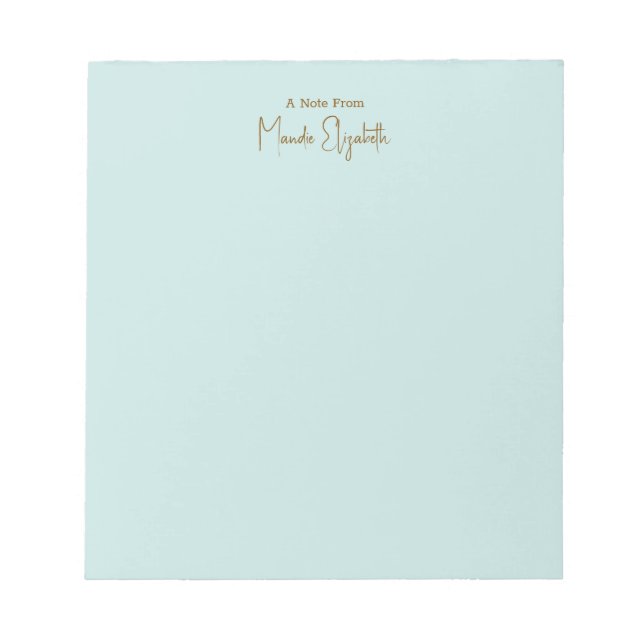 Modern Stylish Elegant Simple Monogrammed Classy Notepad (Front)