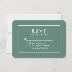 Modern Stylish Eucalyptus Green Wedding RSVP Card