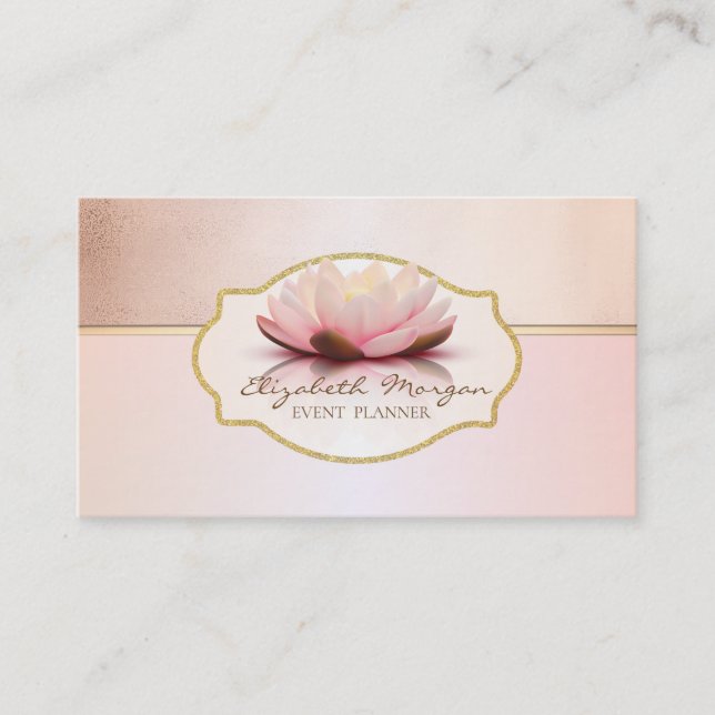 Modern Stylish,Frame Lotus Flower Business Card (Front)