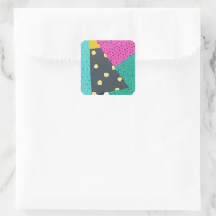 Modern Stylish Geometric Lines Pattern Square Sticker
