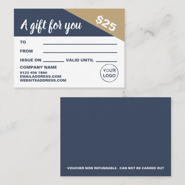 Modern & Stylish Gift Certificate Cards (Front/Back)