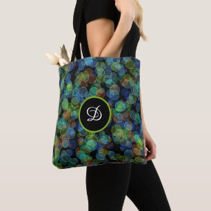modern stylish girly colourful polka dot tote bag