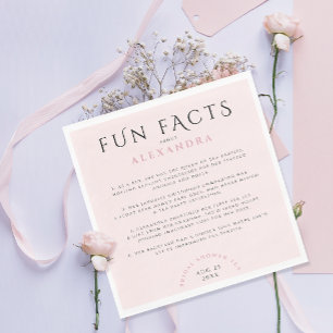 Modern Stylish Girly Pastel Blush Pink Fun Facts  Napkin