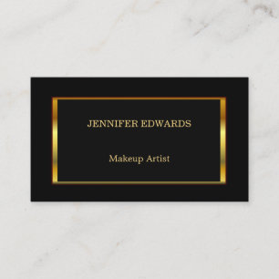 Modern stylish Gold frame on Black professional Business Card
