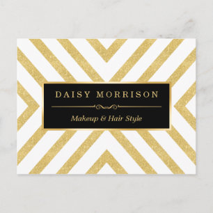 Modern Stylish Gold Glitter Stripes Pattern Postcard