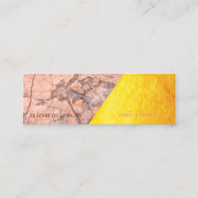 Modern Stylish Gold, Marble,Geometric Mini Business Card (Front)