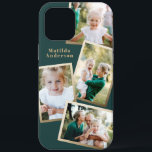 Modern stylish gold multi photo family electronic iPhone 12 pro max case<br><div class="desc">Modern stylish gold multi photo family electronic phone case design. Ideal birthday,  Christmas,  mothers day or Fathers day design. Colours can be changed.</div>
