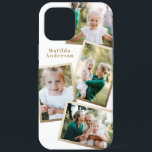 Modern stylish gold multi photo family electronic iPhone 12 pro max case<br><div class="desc">Modern stylish gold multi photo family electronic phone case design. Ideal birthday,  Christmas,  mothers day or Fathers day design. Colours can be changed.</div>