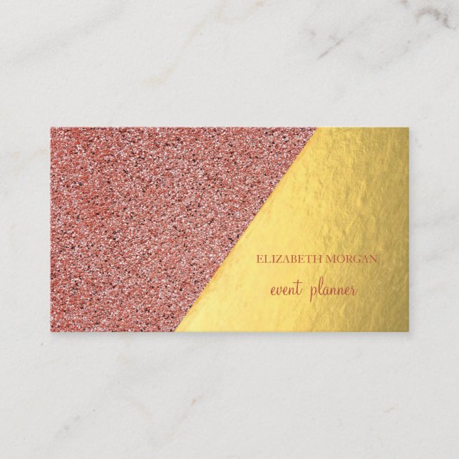 Modern Stylish Gold,Red Marble,Geometric Business Card (Front)