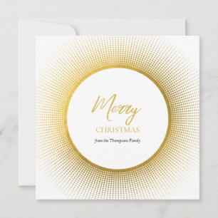 Modern & Stylish Gold & White Christmas Holiday Card
