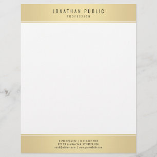 Modern Stylish Gold White Elegant Glamour Template Custom Letterhead